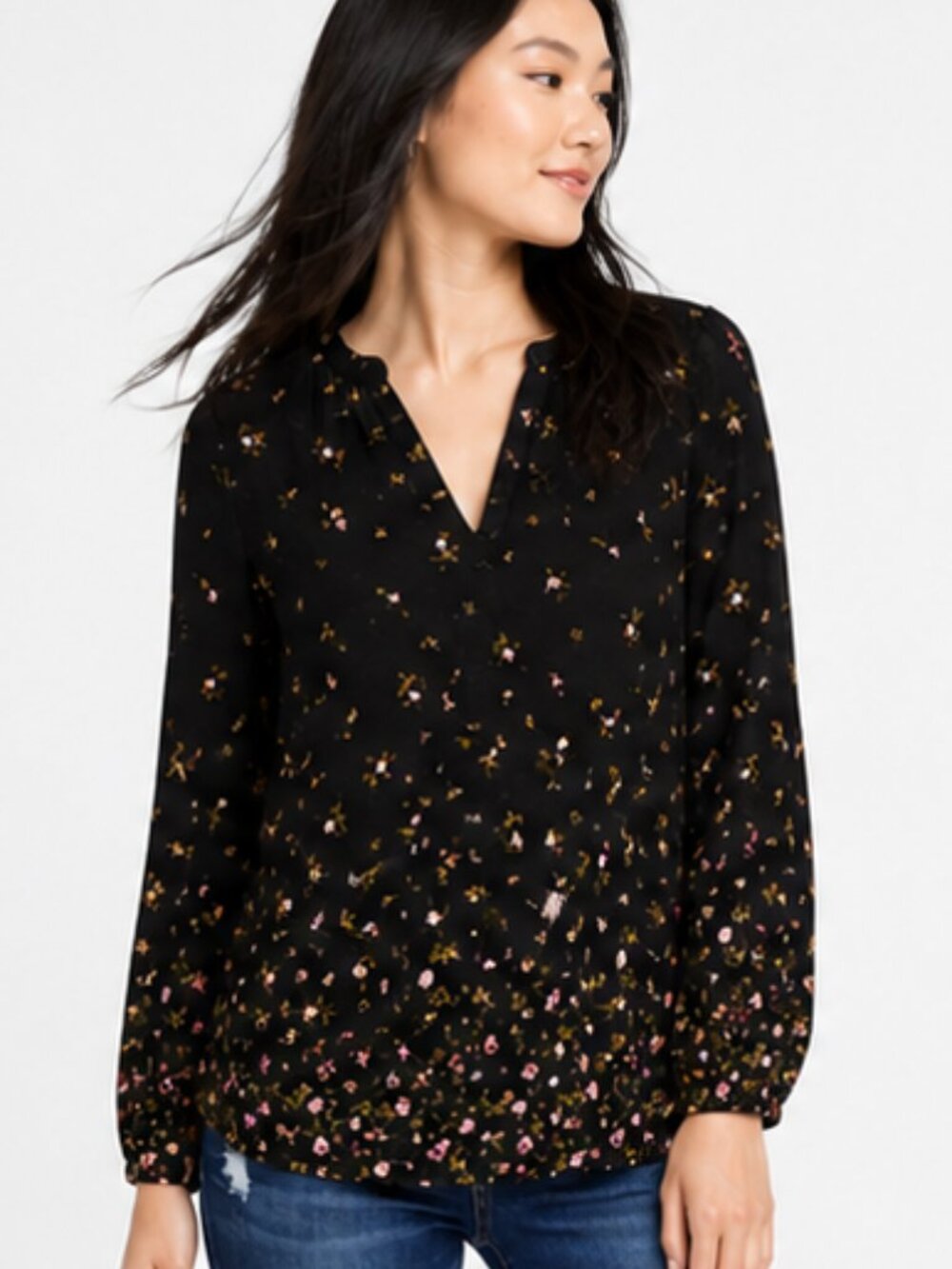 Old Navy Black Floral Tunic